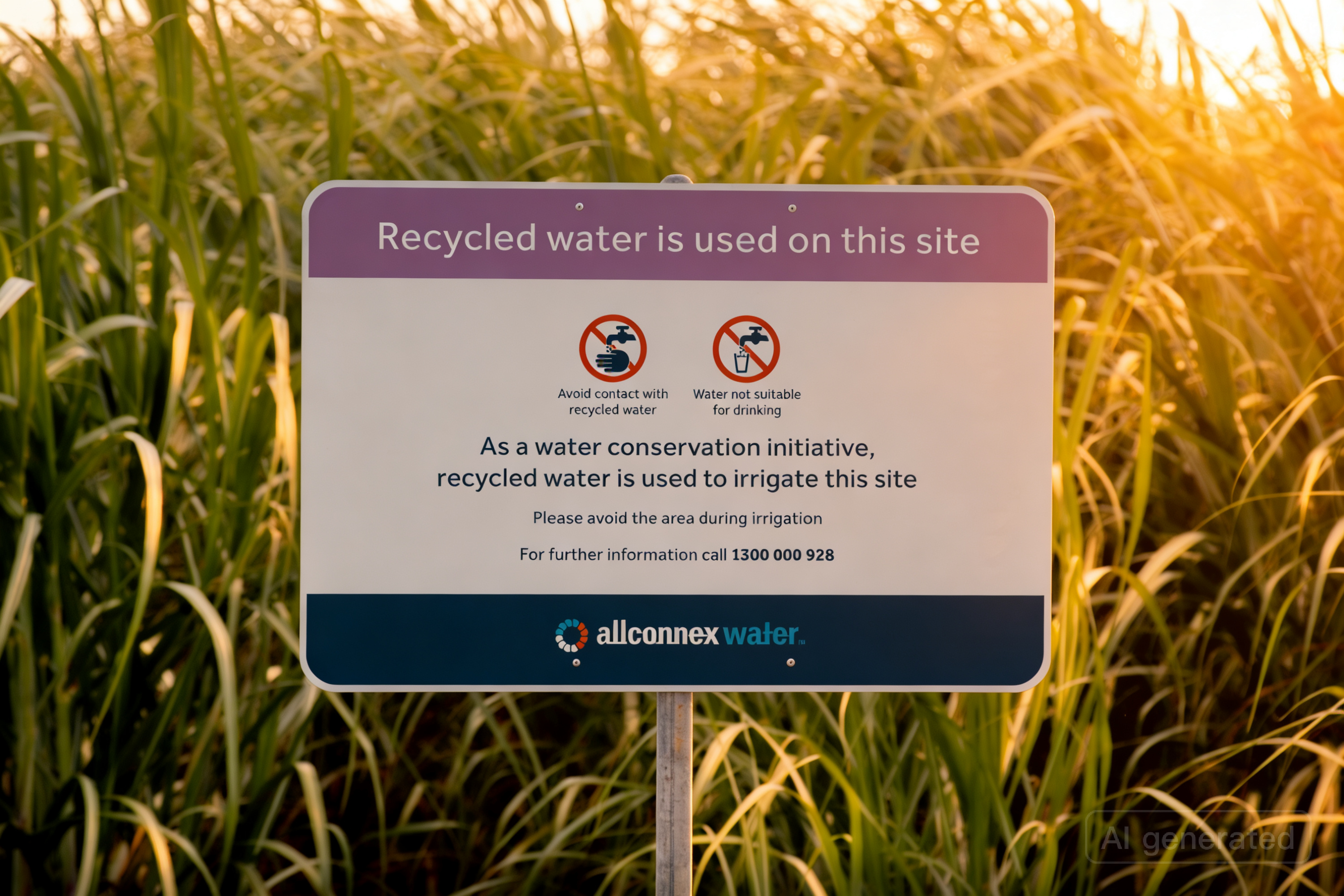 Allconnex wayfinding and safety signage at a pump station