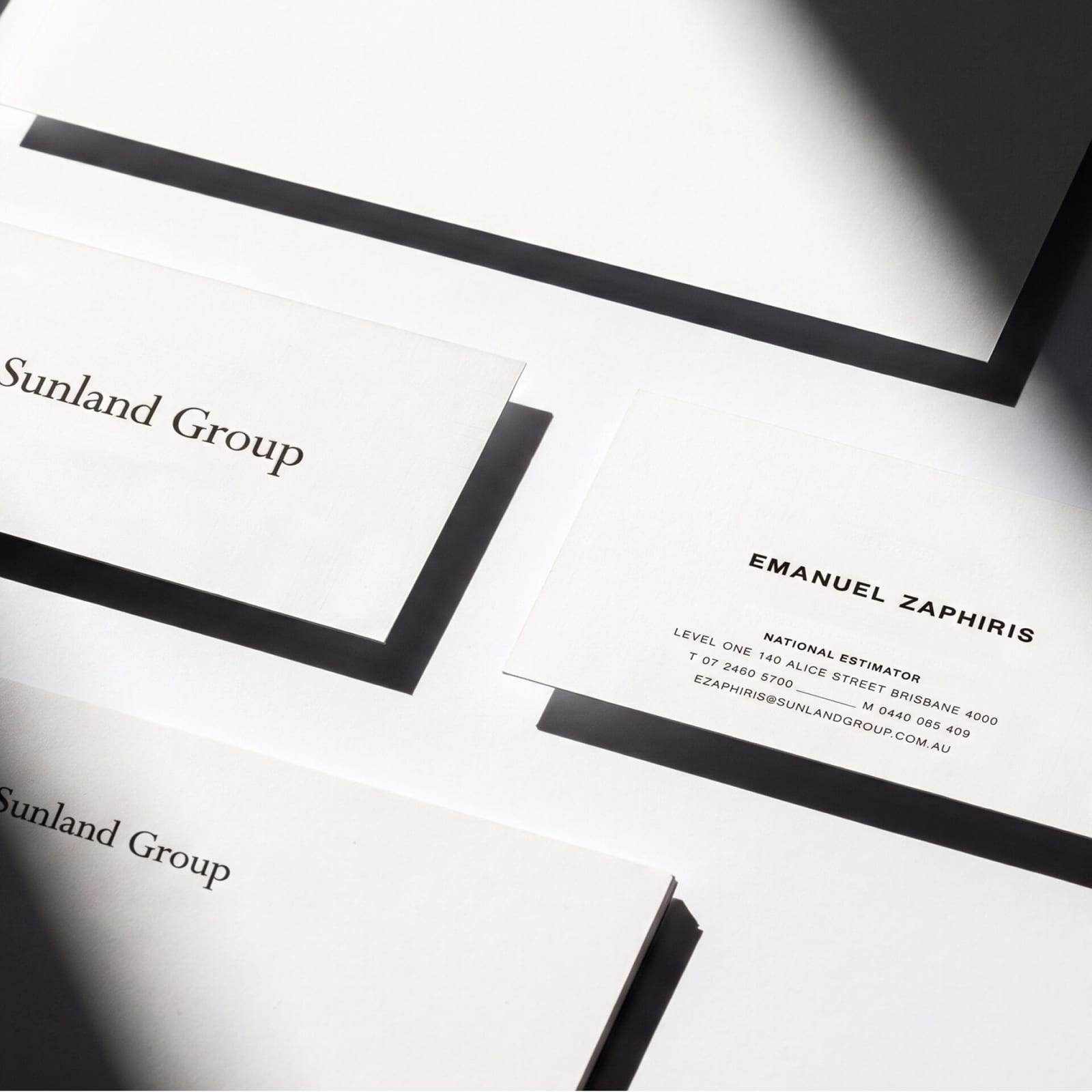 Sunland brand identity stationery