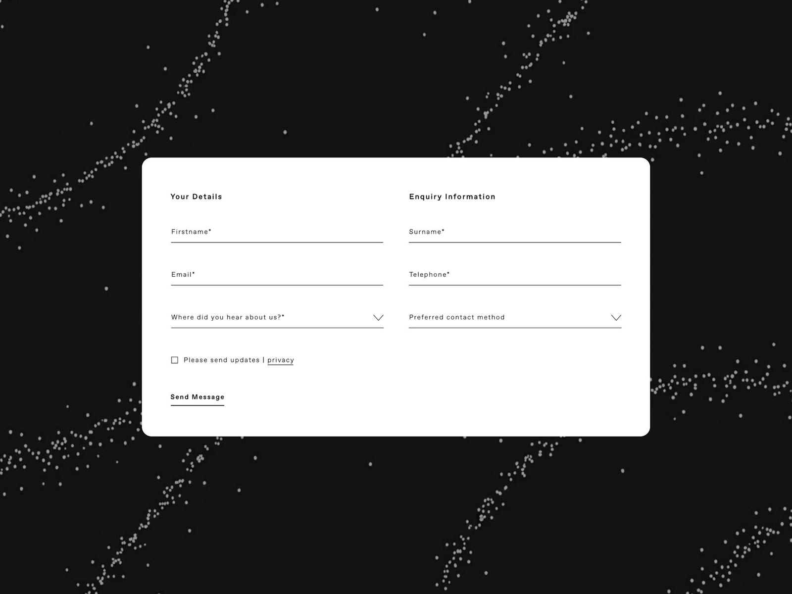 Sunland UI library — enquiry form